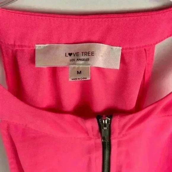 Love Tree Pink Zipper Front Top- Size M - Picture 2 of 7